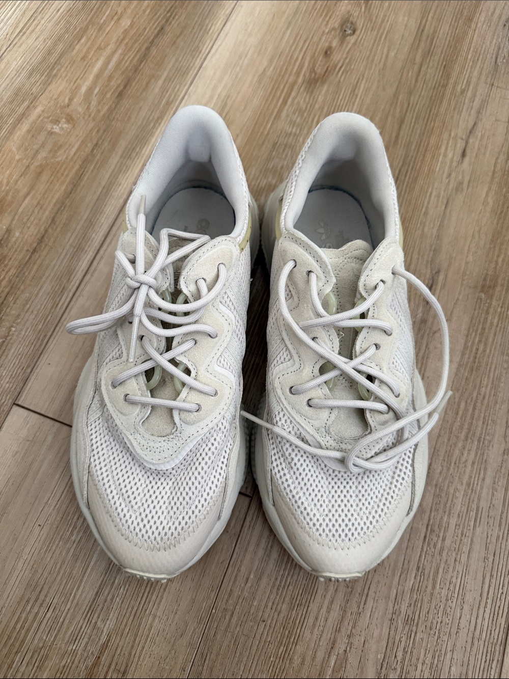 adidas Cream Beige Interior Sneaker with Brand Label